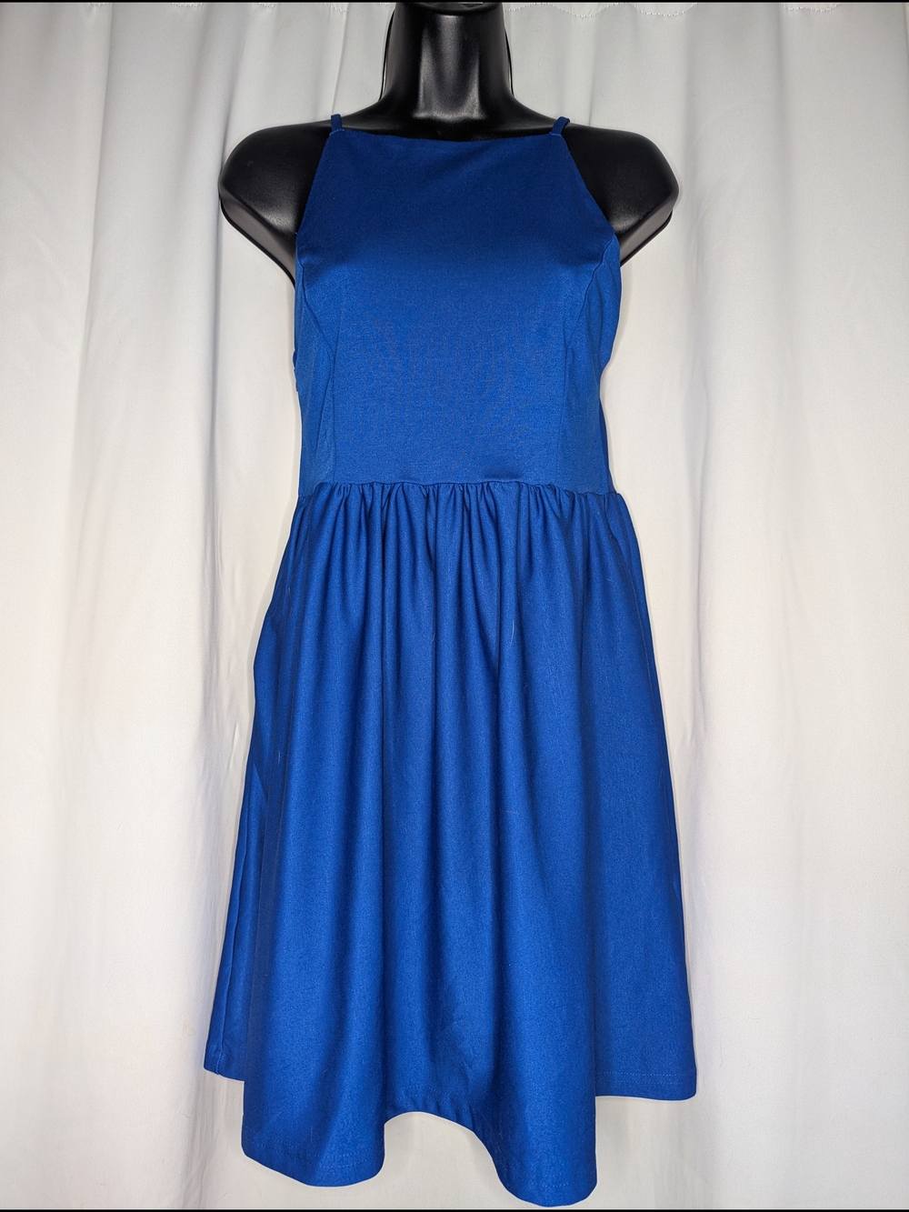 Fancyinn Royal Blue Halter Midi Dress